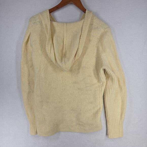 Lane Bryant Pullover Sweater Womens Yellow 22/24 Wool Cable Knit Hooded Cold - Picture 10 of 14